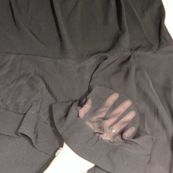 City Chic Mika Halter Jumpsuit Sheer Asymmetrical Ruffle Overlay Wide Leg 20 - Picture 7 of 12